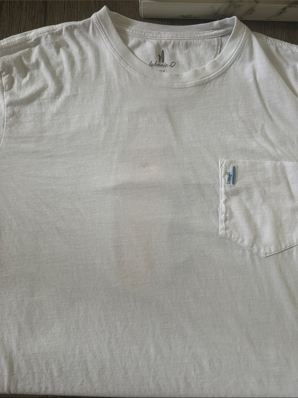 johnnie-O White Short Sleeve Pocket Crew Tee